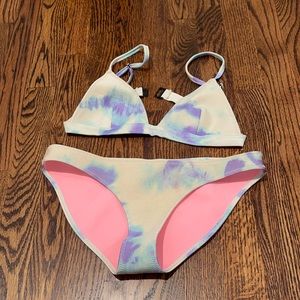 Purple Tie-Dye Triangle Swim Suit